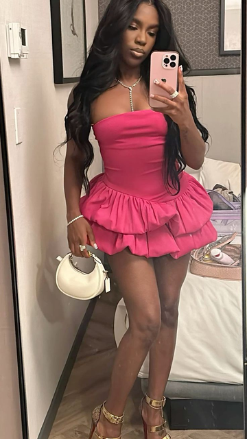 Pink Strapless Ruffles Lovely Short Party Dress Homecoming Dress HZ1023